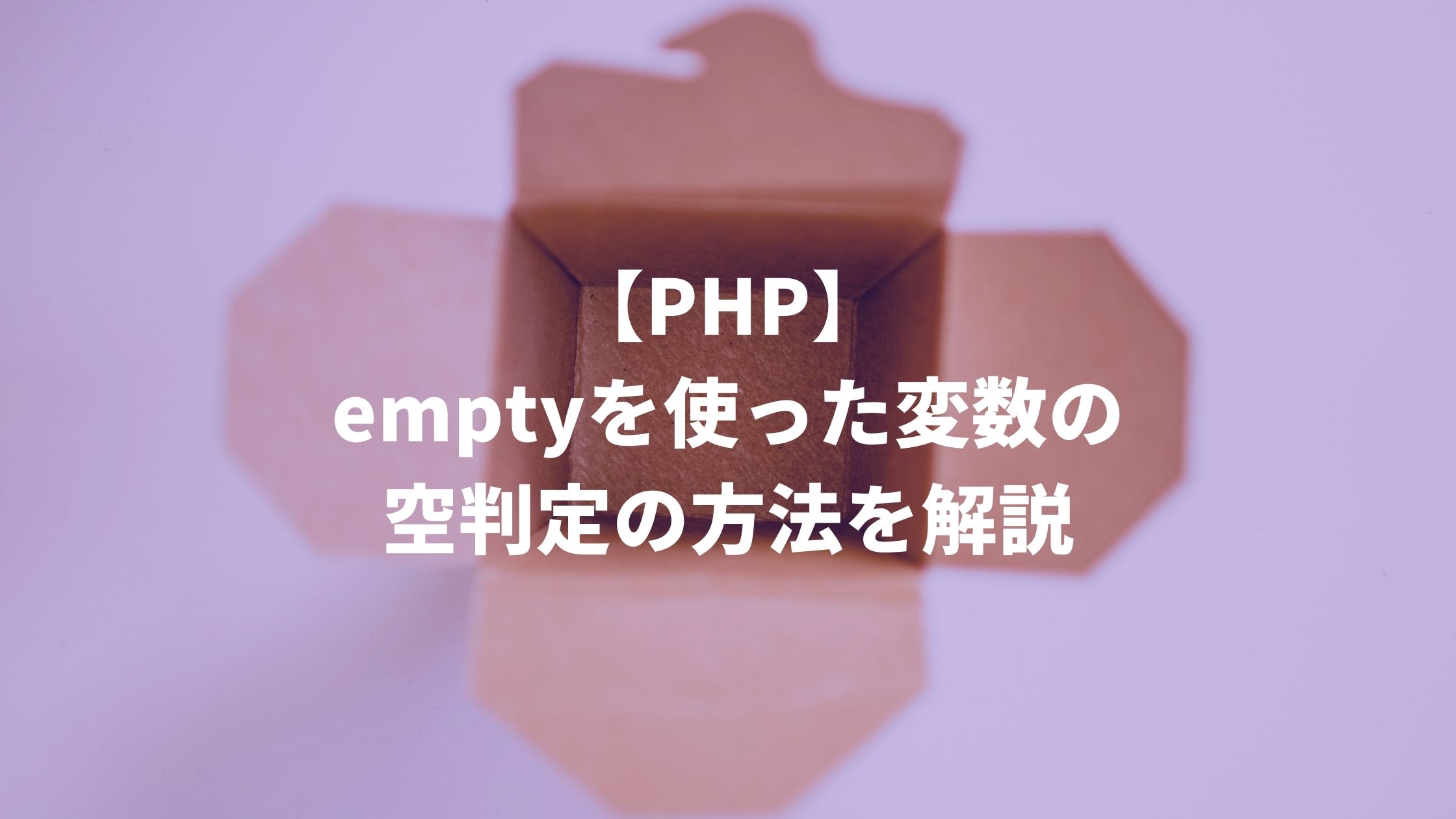 Php Emptyを使った変数の空判定の方法を解説 ウェブカツ公式blog